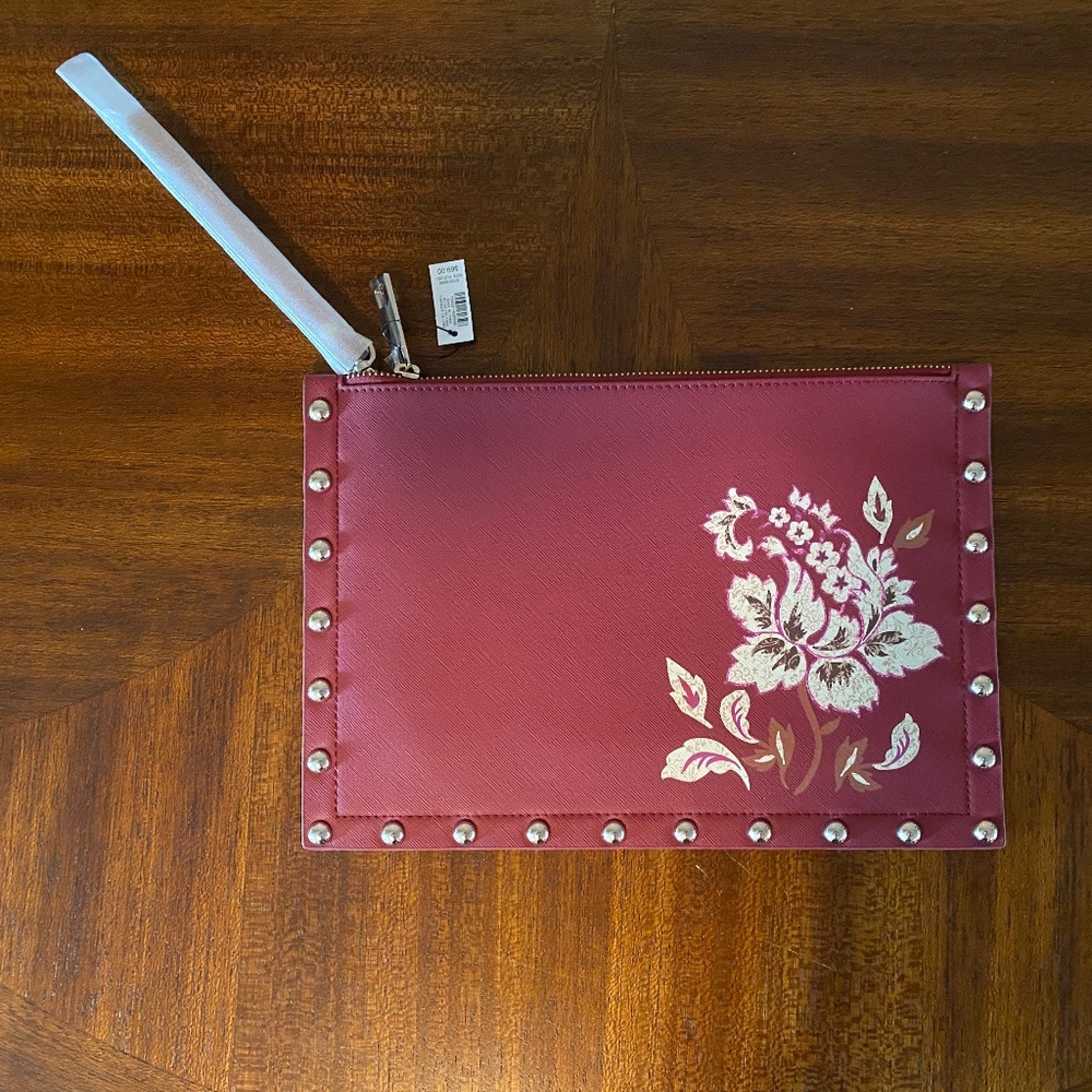 White House Black Market: Studed Flat Wristlet